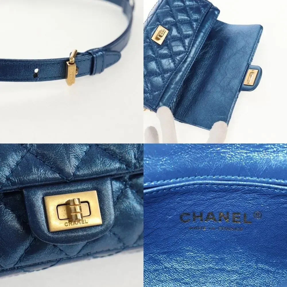 Chanel Matelasse Calfskin Chain Shoulder Bag Blue